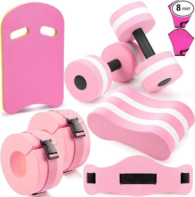 8 pcs water aerobics set including exercise foam dumbbells aquatic swim belt pull buoy swim kickboard sport gloves water weights equipment for aquatic fitness weight loss fitness tool 8 pcs water aerobics set including exercise foam dumbbells aquatic swim belt pull buoy swim kickboard sport gloves water weights equipment for aquatic fitness weight loss fitness tool